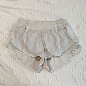 White lululemon hotty hot shorts